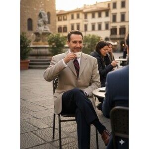 Roberto Zanieri Lanificio di Pray Italy Men 48R Hopsack Silk Wool Sport Blazer